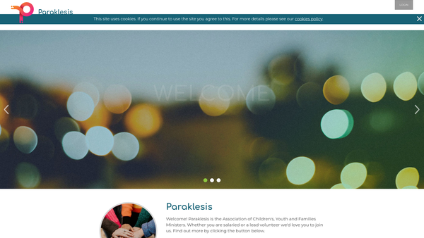 Screenshot of the Paraklesis website