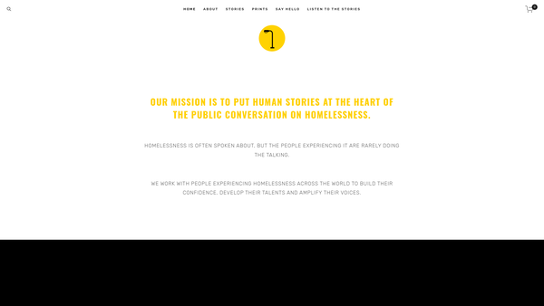 Screenshot of the People Of The Streets Foundation website