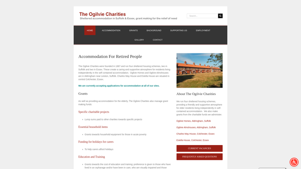 Screenshot of the The Ogilvie Charities website