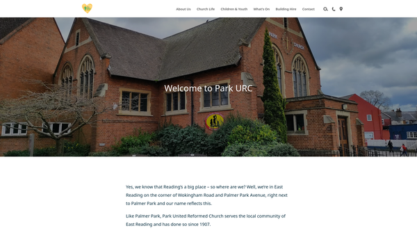 Screenshot of the Park United Reformed Church website