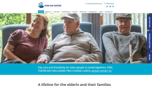Screenshot of the The Over Day Centre Association website