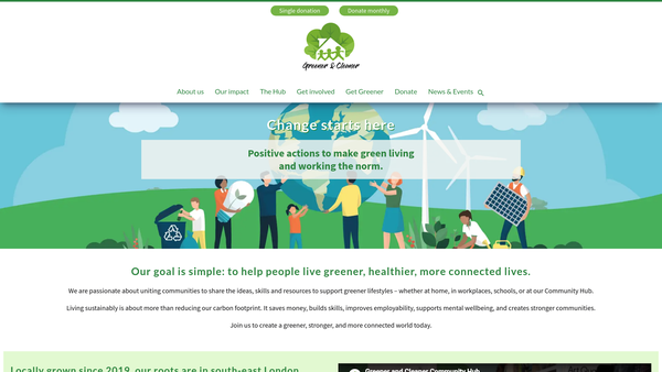 Screenshot of the Greener And Cleaner website