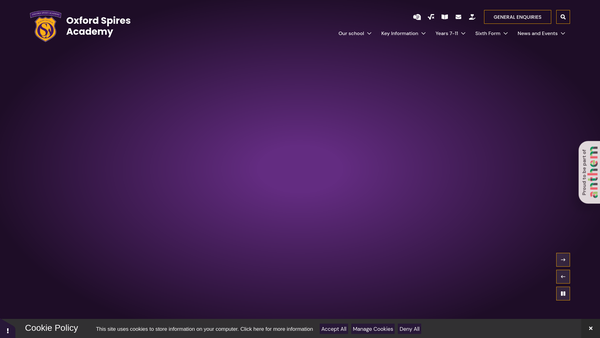 Screenshot of the Friends Of Oxford Spires Academy website