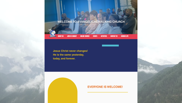 Screenshot of the Evangelical Walking Church website