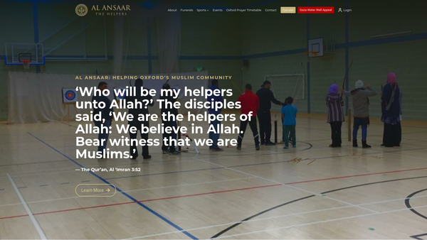 Screenshot of the Al Ansaar website