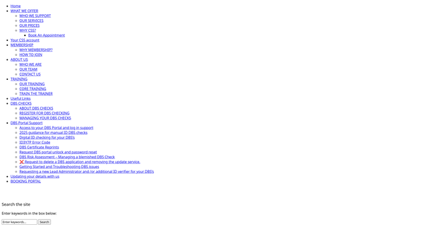 Screenshot of the Christian Safeguarding Services website