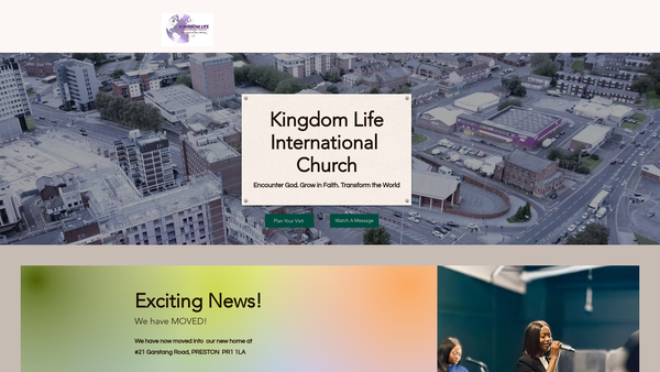 Screenshot of the Kingdom Life International Church website