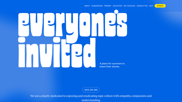 Screenshot of the Everyone's Invited website