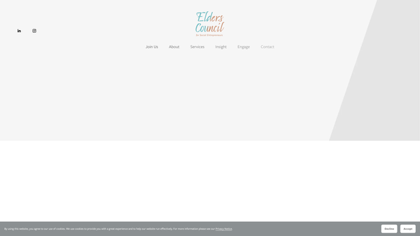 Screenshot of the Elders For Social Entrepreneurship website