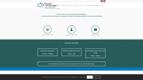 Screenshot of the Church On The Way website