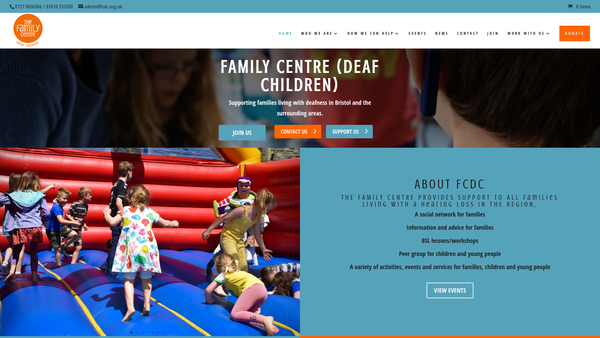 Screenshot of the The Family Centre (Deaf Children) website