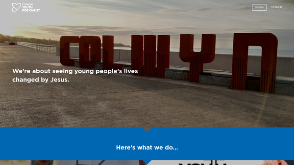 Screenshot of the Colwyn Youth For Christ website