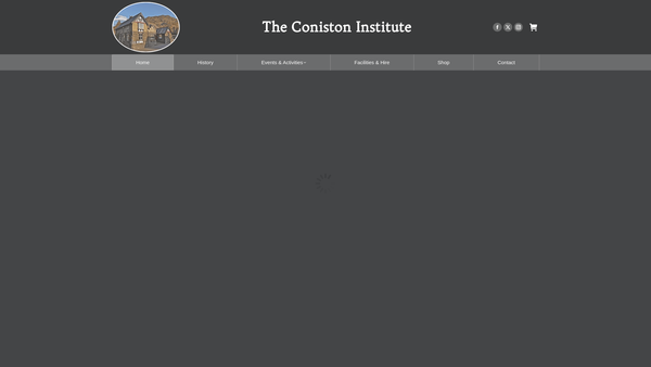 Screenshot of the The Coniston Institute And Ruskin Museum website
