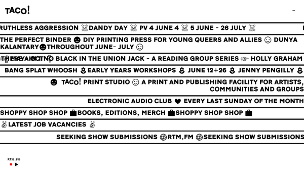 Screenshot of the Thamesmead Arts And Culture Office website
