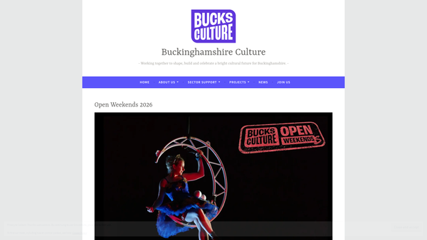 Screenshot of the Buckinghamshire Culture website