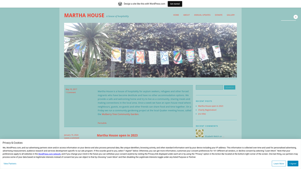 Screenshot of the Martha House Association website