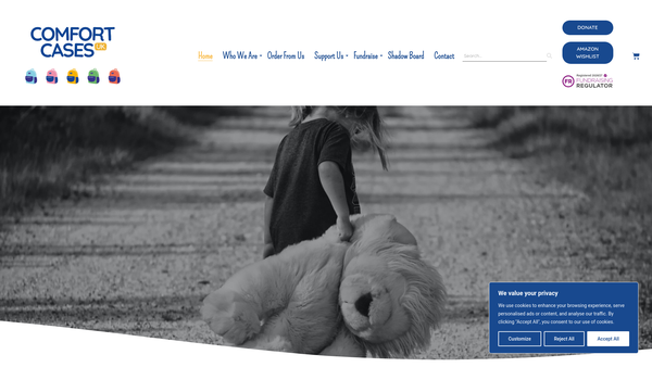 Screenshot of the Comfort Cases UK website