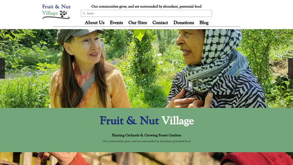 Screenshot of the Fruit & Nut Village website