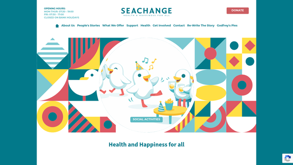 Screenshot of the Seachange Devon website