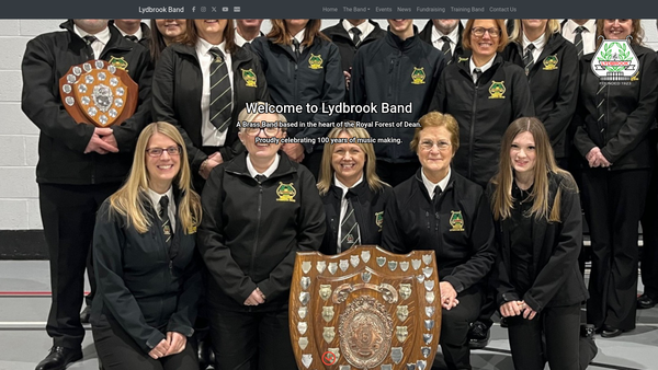 Screenshot of the Lydbrook Band website