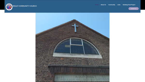 Screenshot of the Ridley Community Church website