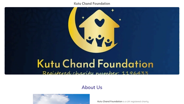 Screenshot of the Kutu Chand Foundation website