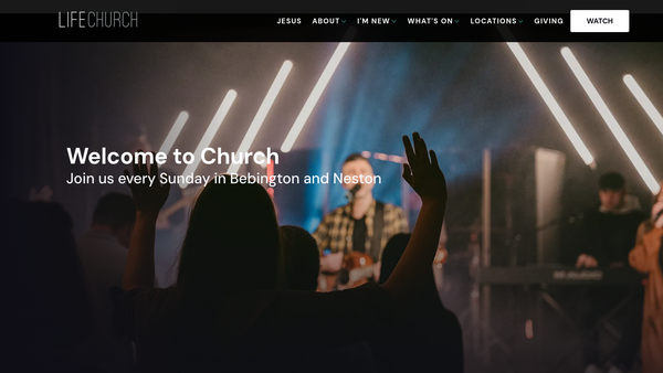 Screenshot of the Life Church Wirral website