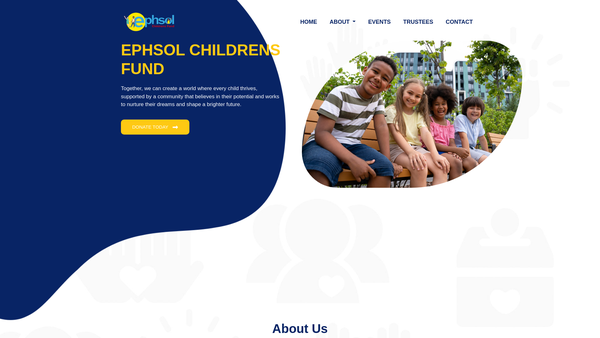 Screenshot of the Ephsol Childrens Fund website