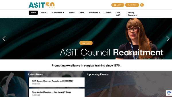 Screenshot of the Asit Events Ltd website
