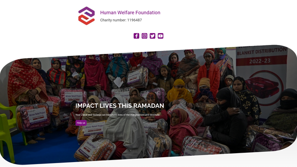 Screenshot of the Human Welfare Foundation website