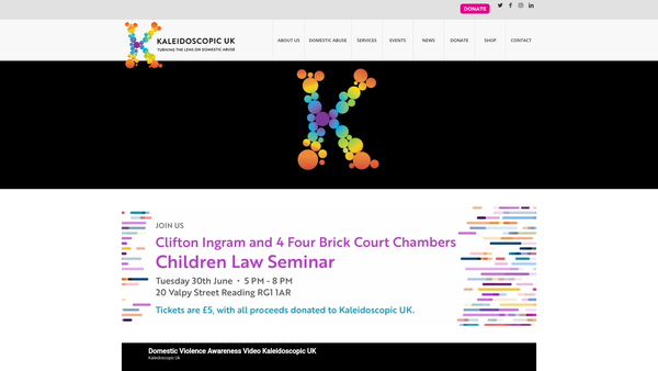 Screenshot of the Kaleidoscopic UK website