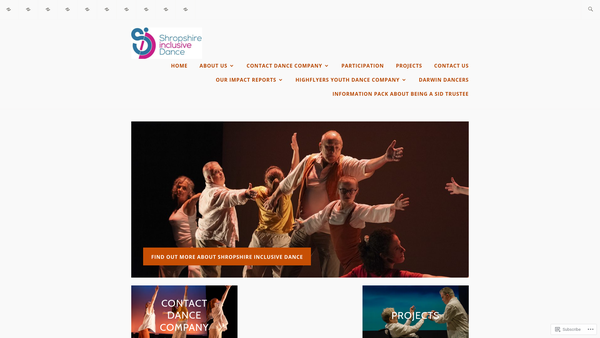 Screenshot of the Shropshire Inclusive Dance CIO website