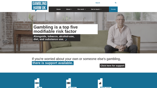 Screenshot of the Gambling Harm UK website