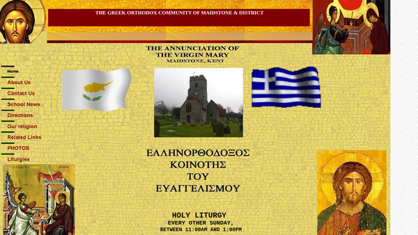 Screenshot of the Greek Orthodox Community Of The Annunciation Of The Virgin Mary Maidstone website