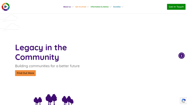 Screenshot of the Legacy In The Community website