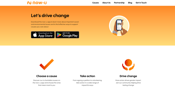 Screenshot of the Now-U Community website