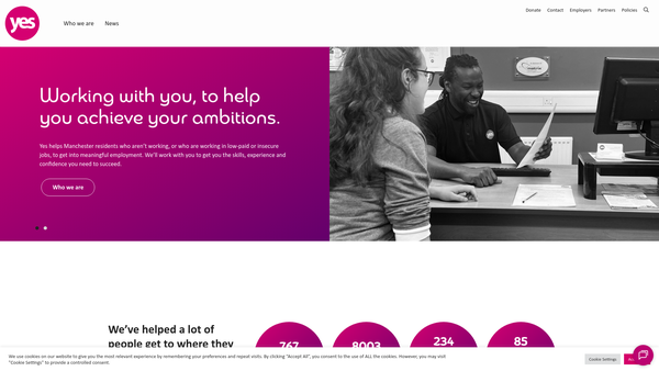 Screenshot of the Yes Manchester CIO website