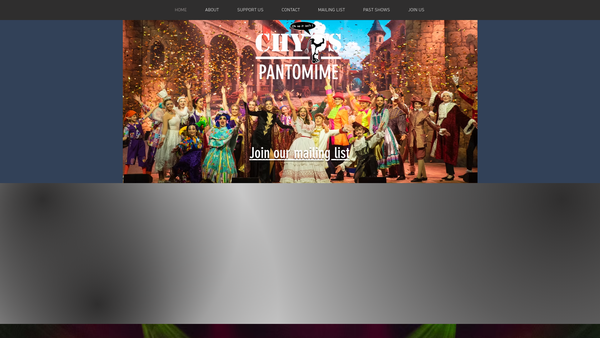 Screenshot of the Cheshire Youth Pantomime Society website