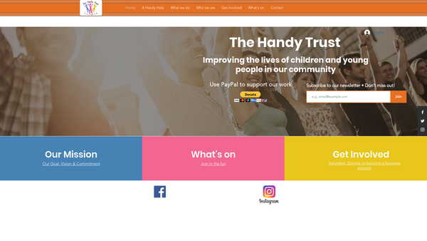 Screenshot of the The Handy Trust website