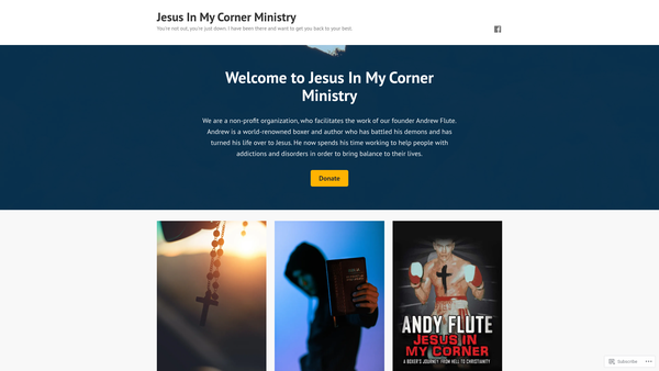 Screenshot of the Jesus In My Corner website