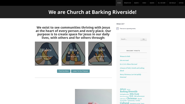 Screenshot of the Church At Barking Riverside website