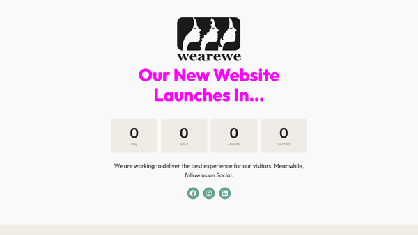 Screenshot of the We Are We website