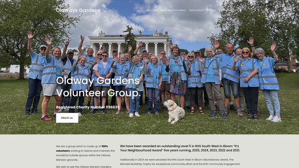 Screenshot of the Oldway Gardens Group website