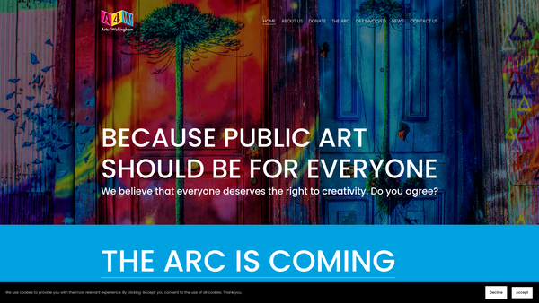 Screenshot of the Arts4wokingham website