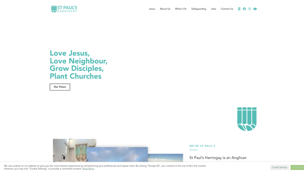 Screenshot of the The Parochial Church Council Of The Ecclesiastical Parish Of St Paul, Harringay website