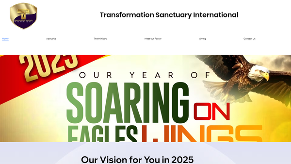 Screenshot of the Transformation Sanctuary International website