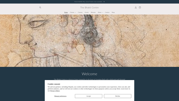 Screenshot of the Krishna Bath website
