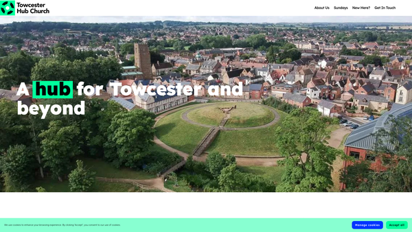 Screenshot of the Towcester Hub Church website