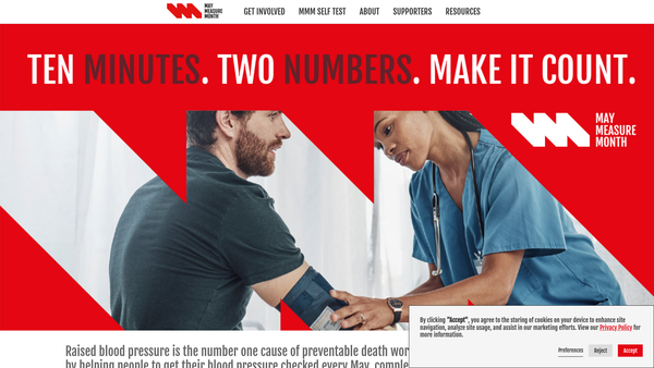 Screenshot of the May Measurement Month website