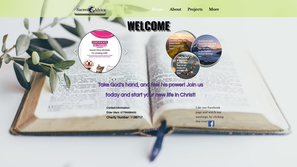 Screenshot of the Sacred Africa Ministries website